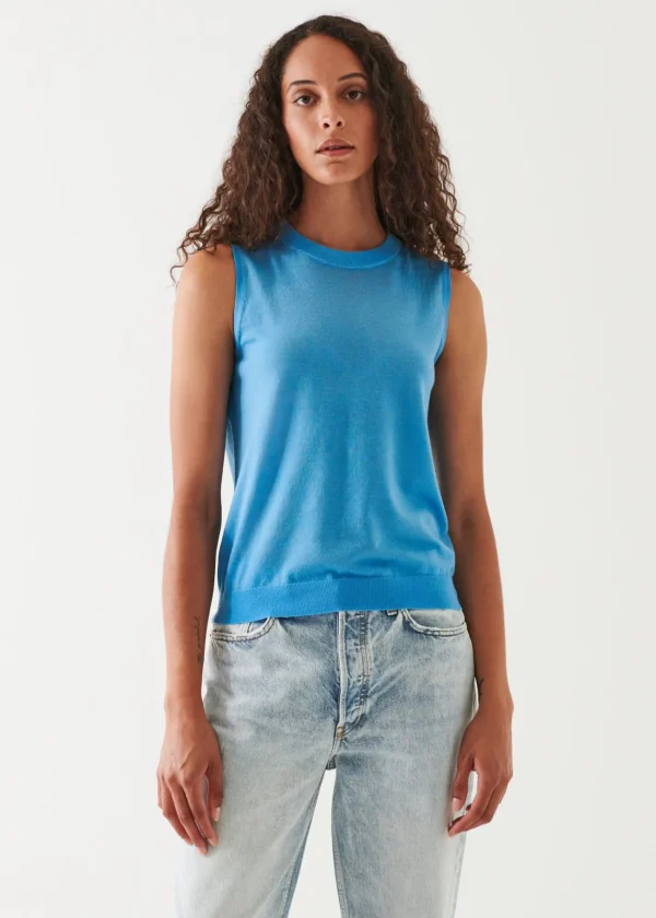 PATRICK ASSARAF Superfine Merino Crew Tank | Women Knitwear