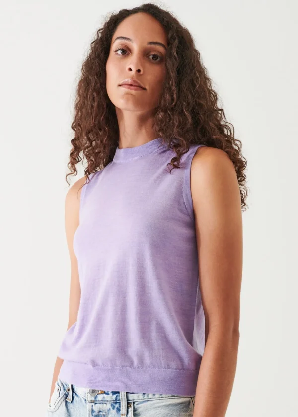 PATRICK ASSARAF Superfine Merino Crew Tank | Women Knitwear