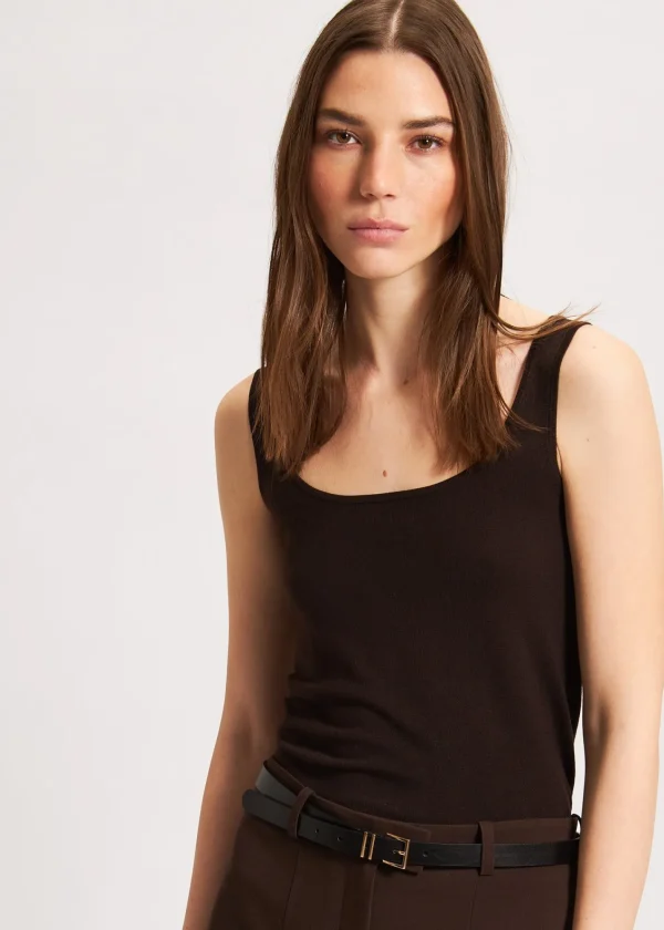 PATRICK ASSARAF Superfine Merino Fitted Tank | Women Knitwear