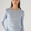 PATRICK ASSARAF Superfine Merino Lyocell Crewneck Sweater | Women Knitwear