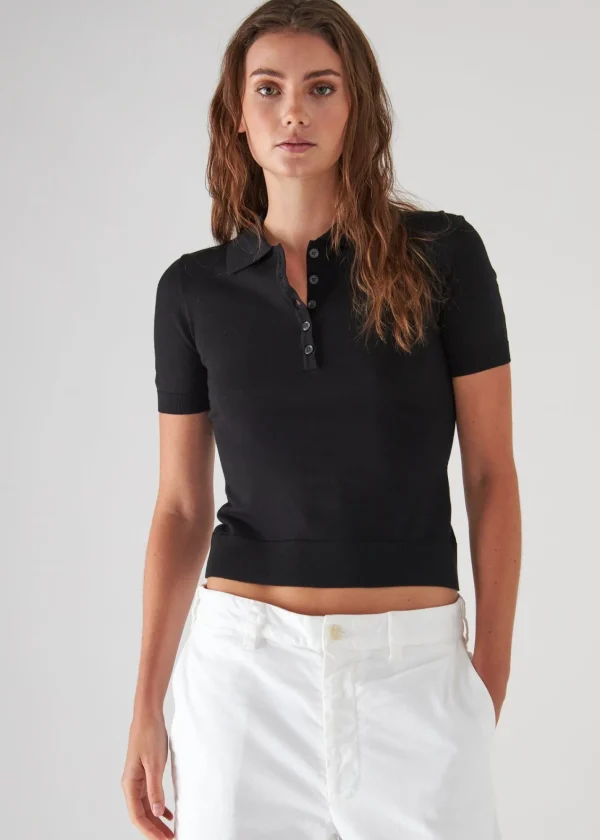 PATRICK ASSARAF Superfine Merino Lyocell Short Sleeve Polo | Women Knitwear