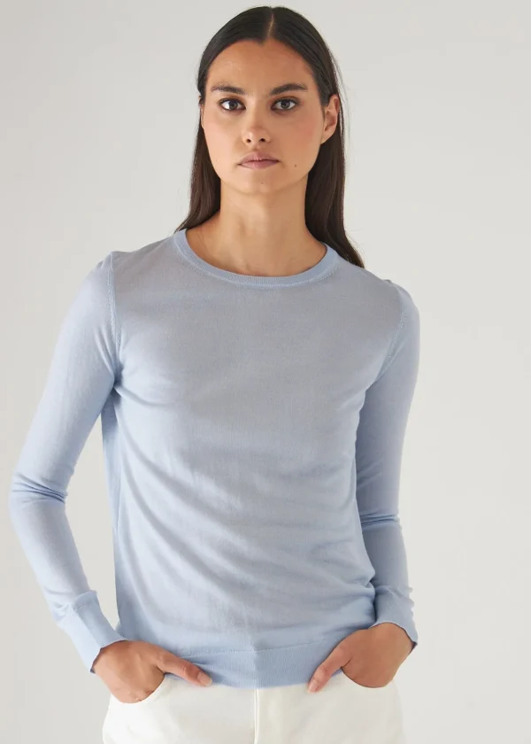 PATRICK ASSARAF Superfine Merino Lyocell Crewneck Sweater | Women Knitwear