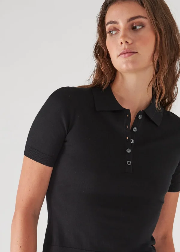 PATRICK ASSARAF Superfine Merino Lyocell Short Sleeve Polo | Women Knitwear