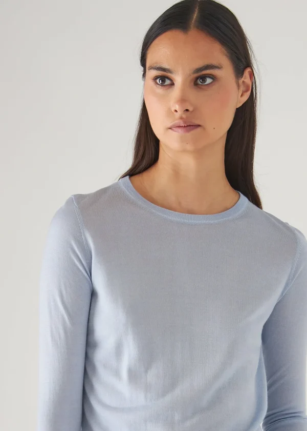 PATRICK ASSARAF Superfine Merino Lyocell Crewneck Sweater | Women Knitwear