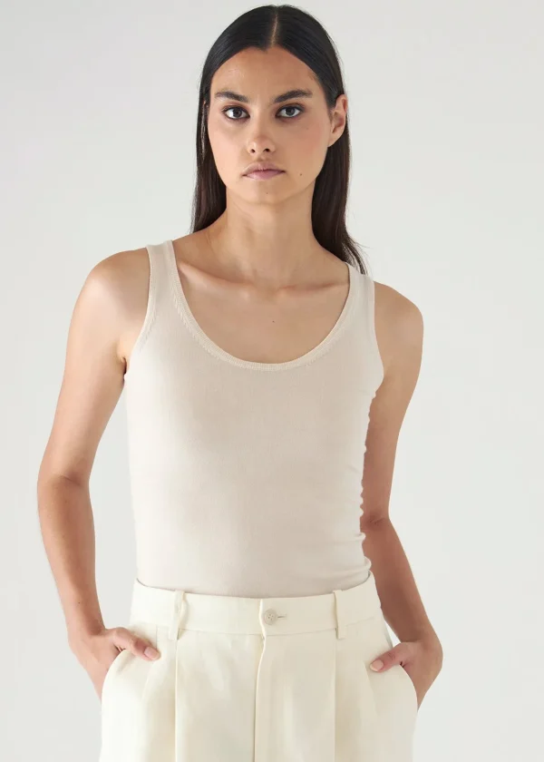 PATRICK ASSARAF Superfine Merino Lyocell Scoop Neck Tank | Women Knitwear