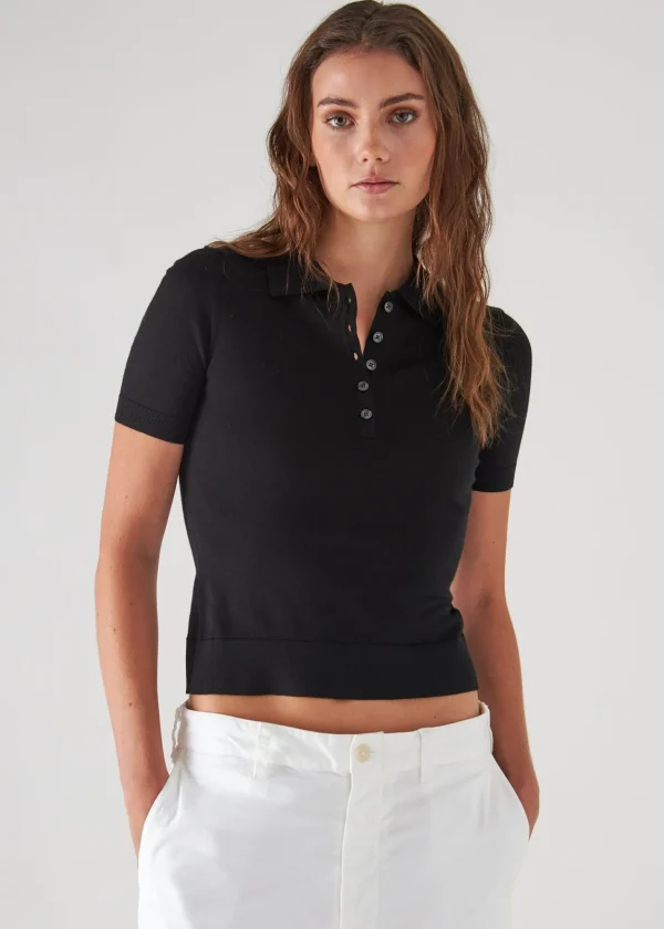 PATRICK ASSARAF Superfine Merino Lyocell Short Sleeve Polo | Women Knitwear