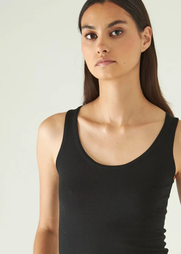 PATRICK ASSARAF Superfine Merino Lyocell Scoop Neck Tank | Women Knitwear