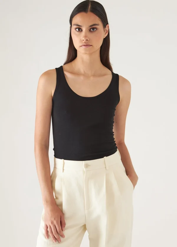 PATRICK ASSARAF Superfine Merino Lyocell Scoop Neck Tank | Women Knitwear