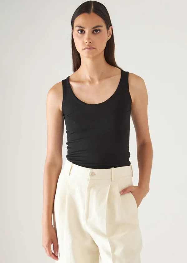 PATRICK ASSARAF Superfine Merino Lyocell Scoop Neck Tank | Women Knitwear