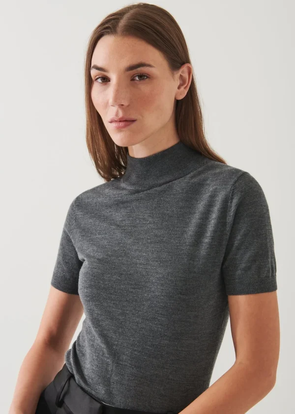 PATRICK ASSARAF Superfine Merino Mock Neck | Women Knitwear