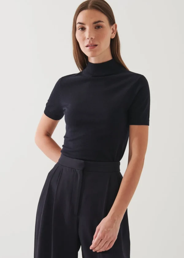 PATRICK ASSARAF Superfine Merino Mock Neck | Women Knitwear