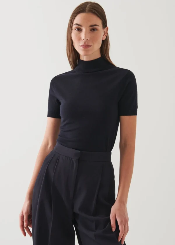 PATRICK ASSARAF Superfine Merino Mock Neck | Women Knitwear