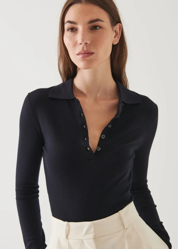 PATRICK ASSARAF Superfine Merino Polo | Women Knitwear