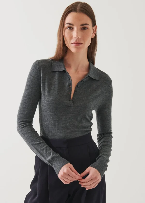 PATRICK ASSARAF Superfine Merino Polo | Women Knitwear