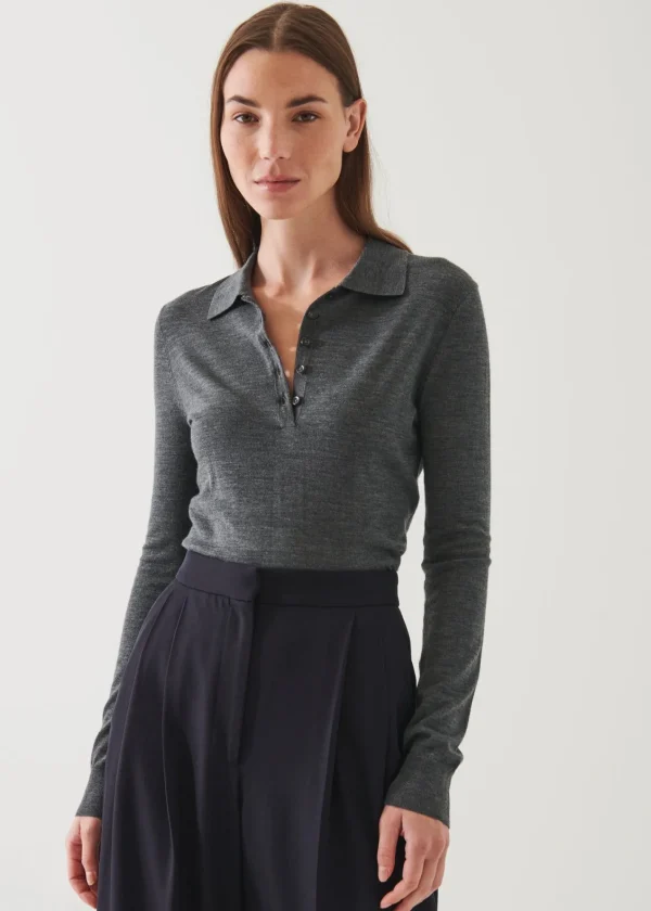 PATRICK ASSARAF Superfine Merino Polo | Women Knitwear