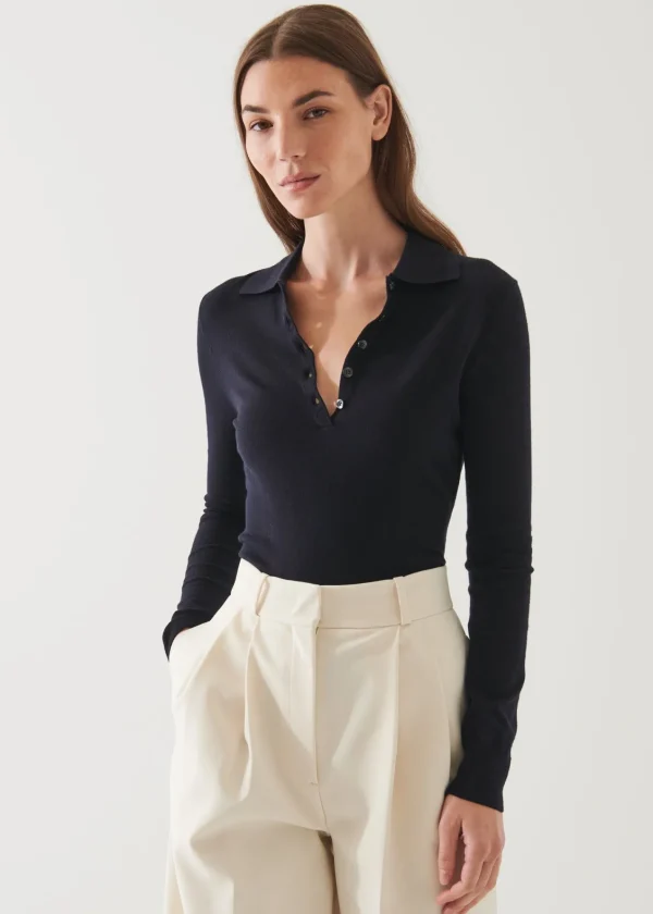 PATRICK ASSARAF Superfine Merino Polo | Women Knitwear