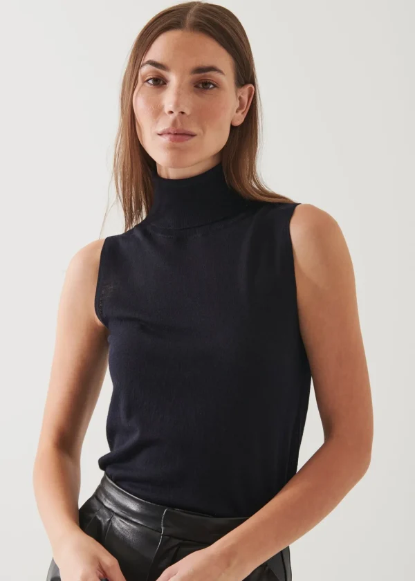 PATRICK ASSARAF Superfine Merino Sleeveless Turtleneck | Women Knitwear