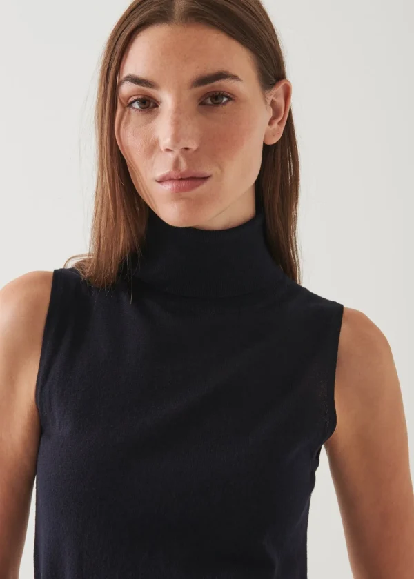 PATRICK ASSARAF Superfine Merino Sleeveless Turtleneck | Women Knitwear