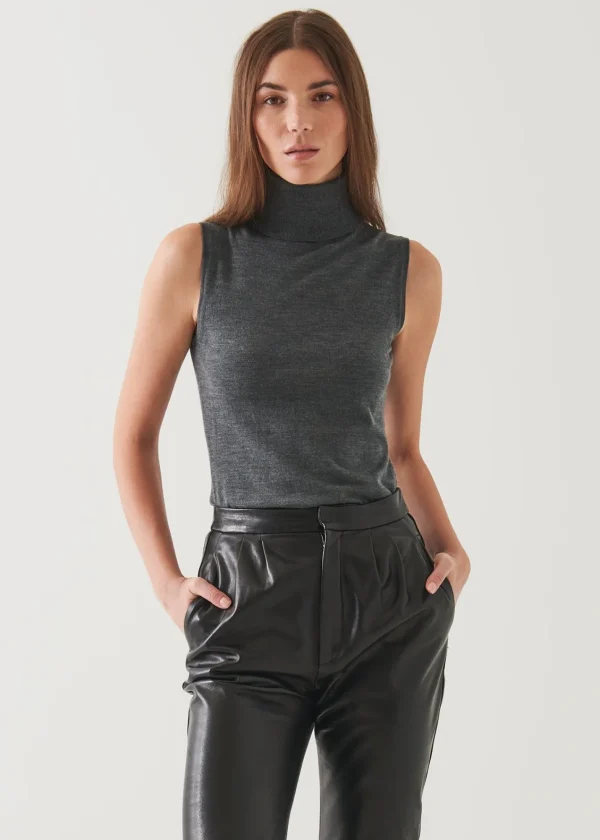 PATRICK ASSARAF Superfine Merino Sleeveless Turtleneck | Women Knitwear