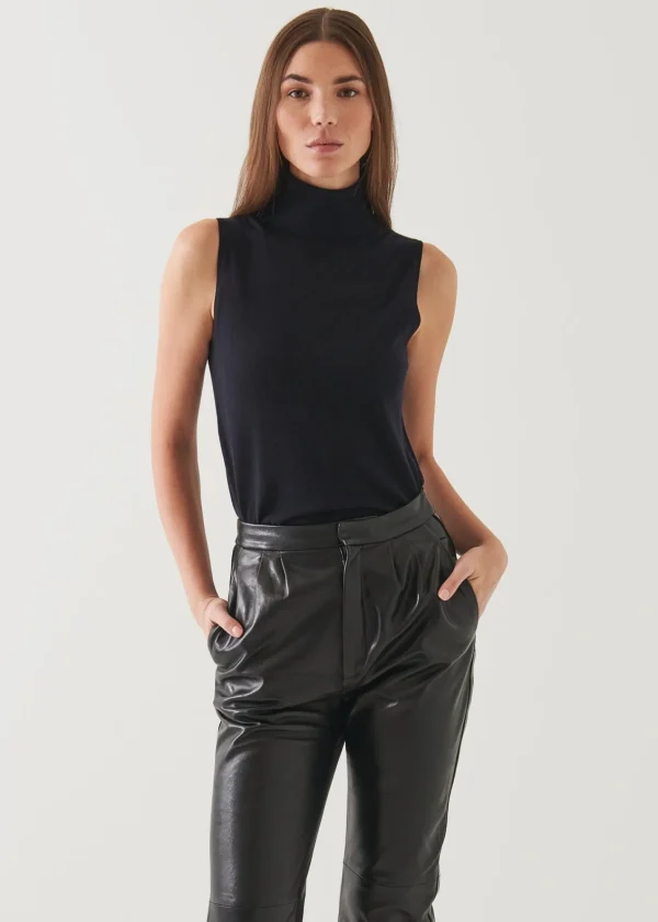 PATRICK ASSARAF Superfine Merino Sleeveless Turtleneck | Women Knitwear