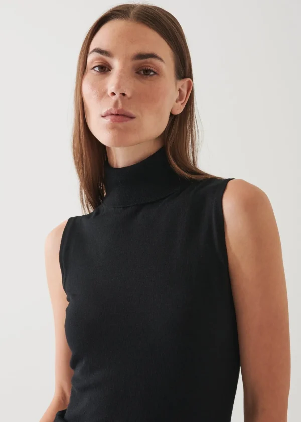 PATRICK ASSARAF Superfine Merino Sleeveless Turtleneck | Women Knitwear