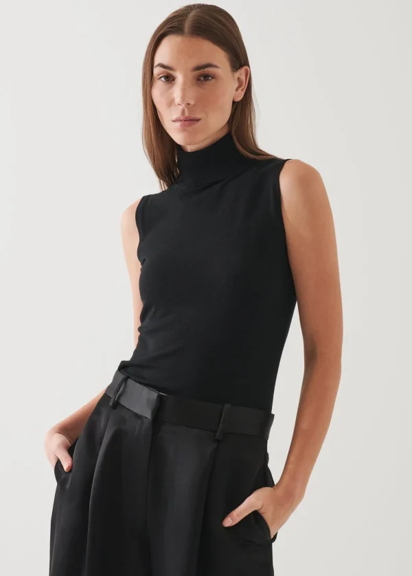 PATRICK ASSARAF Superfine Merino Sleeveless Turtleneck | Women Knitwear