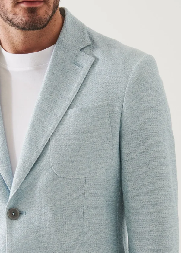 PATRICK ASSARAF Textured Cotton Linen Blend Blazer | Men Blazers