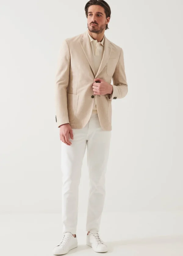 PATRICK ASSARAF Textured Cotton Linen Blend Blazer | Men Blazers