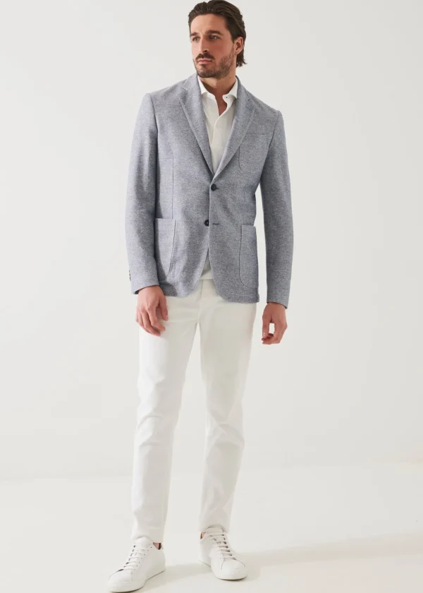 PATRICK ASSARAF Textured Cotton Linen Blend Blazer | Men Blazers