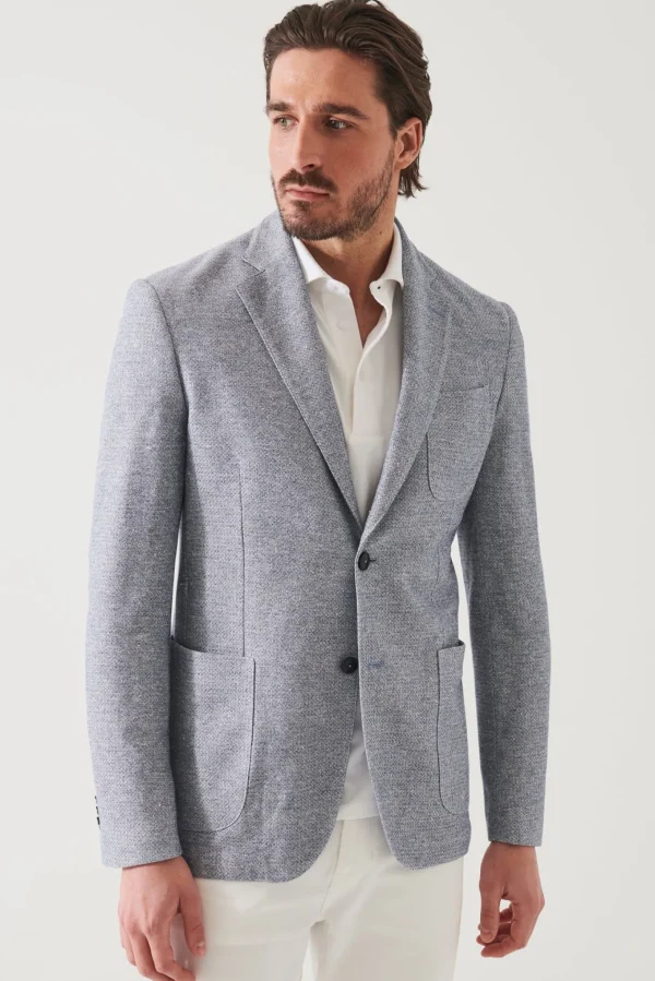 PATRICK ASSARAF Textured Cotton Linen Blend Blazer | Men Blazers