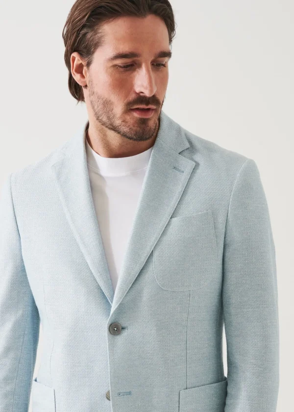 PATRICK ASSARAF Textured Cotton Linen Blend Blazer | Men Blazers