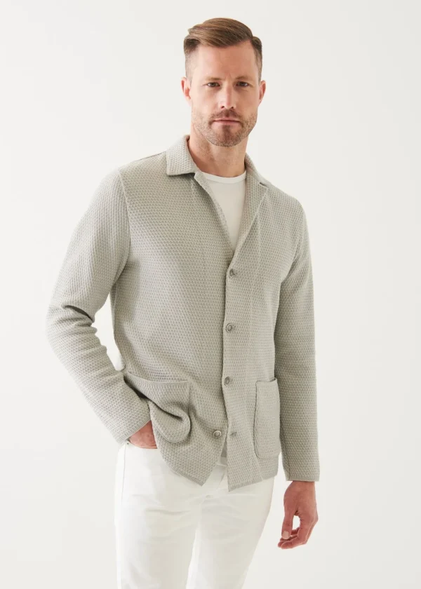 PATRICK ASSARAF Textured Knit Blazer | Men Blazers