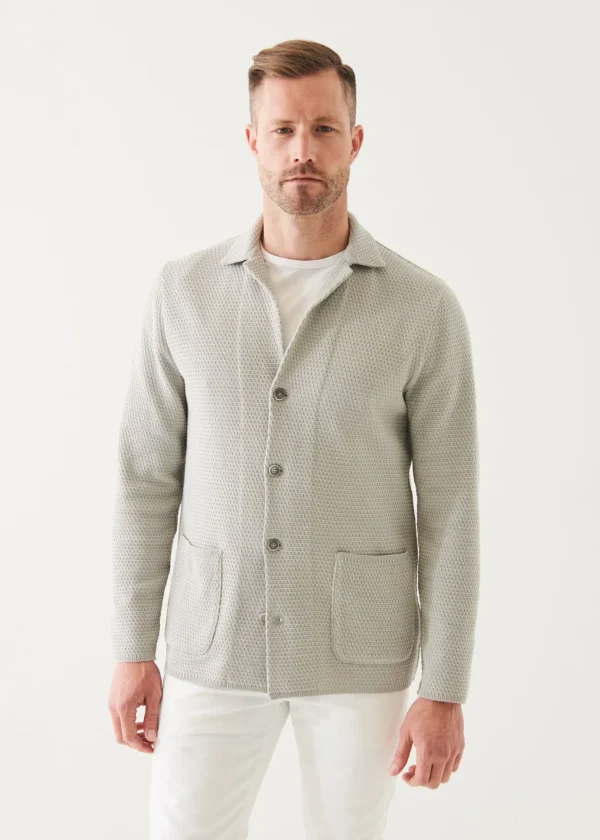 PATRICK ASSARAF Textured Knit Blazer | Men Blazers