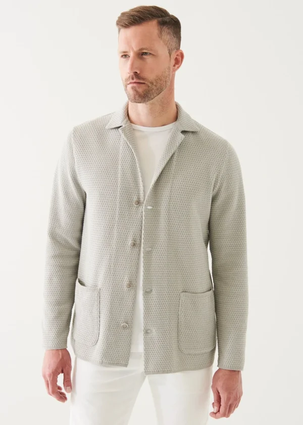 PATRICK ASSARAF Textured Knit Blazer | Men Blazers