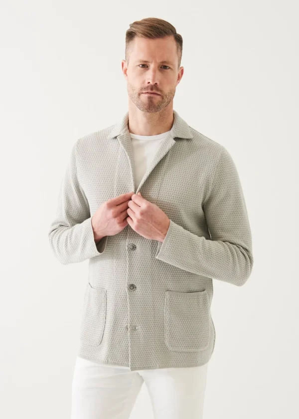 PATRICK ASSARAF Textured Knit Blazer | Men Blazers