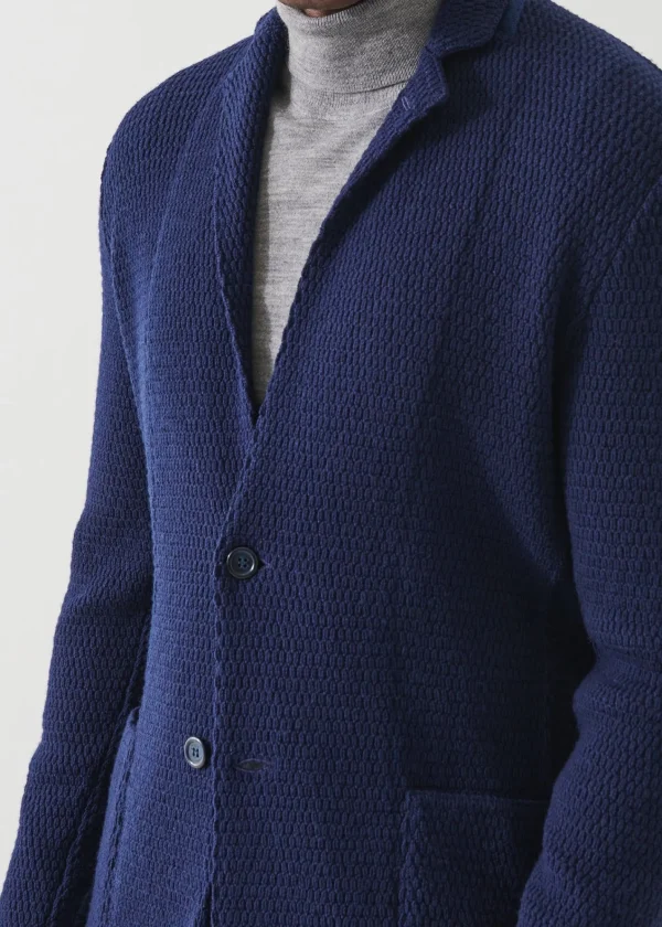 PATRICK ASSARAF Textured Knit Sweater Jacket | Men Blazers