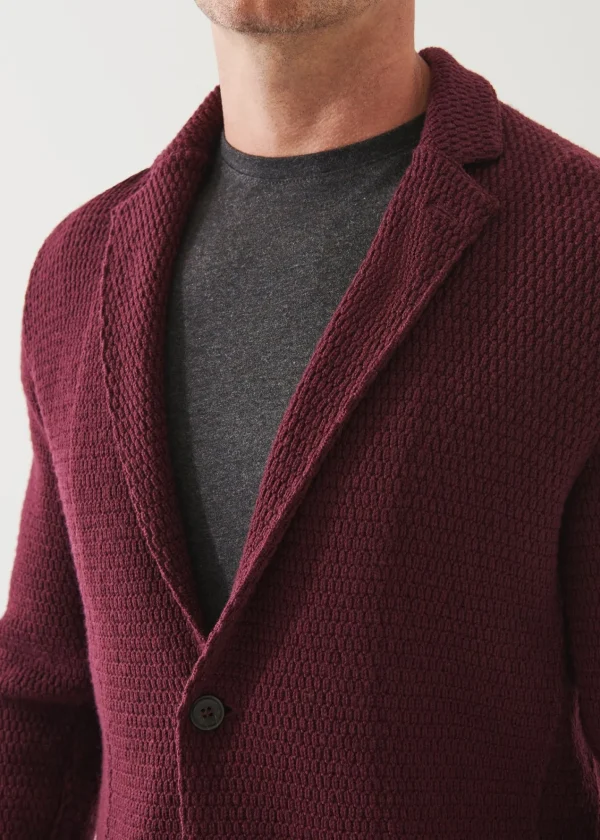 PATRICK ASSARAF Textured Knit Sweater Jacket | Men Blazers