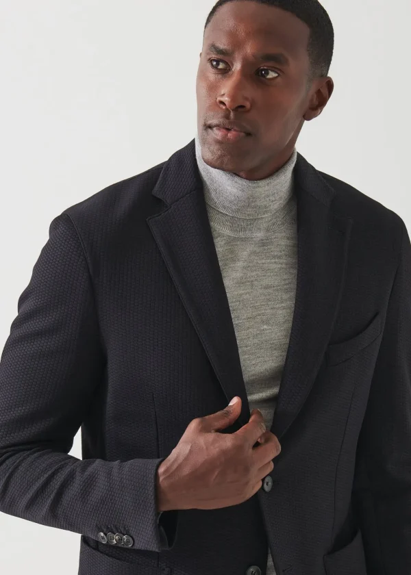 PATRICK ASSARAF Textured Nylon Two-Button Blazer | Men Blazers