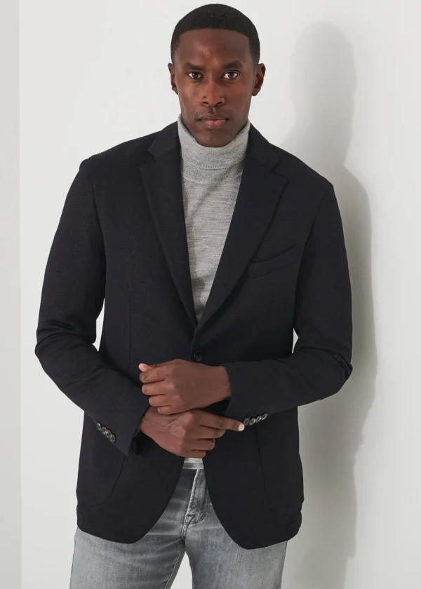 PATRICK ASSARAF Textured Nylon Two-Button Blazer | Men Blazers