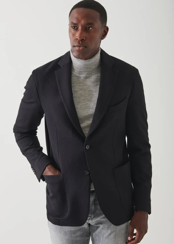 PATRICK ASSARAF Textured Nylon Two-Button Blazer | Men Blazers