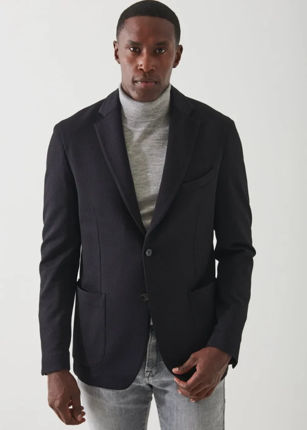 PATRICK ASSARAF Textured Nylon Two-Button Blazer | Men Blazers