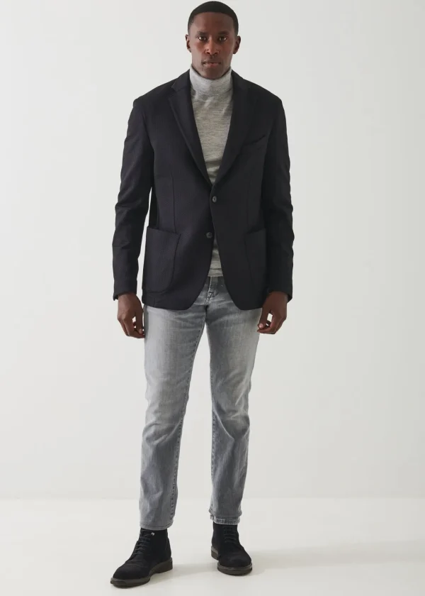 PATRICK ASSARAF Textured Nylon Two-Button Blazer | Men Blazers