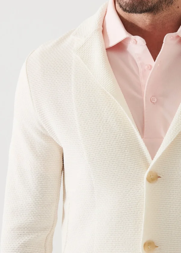 PATRICK ASSARAF Textured Stitch Cotton Blazer | Men Blazers