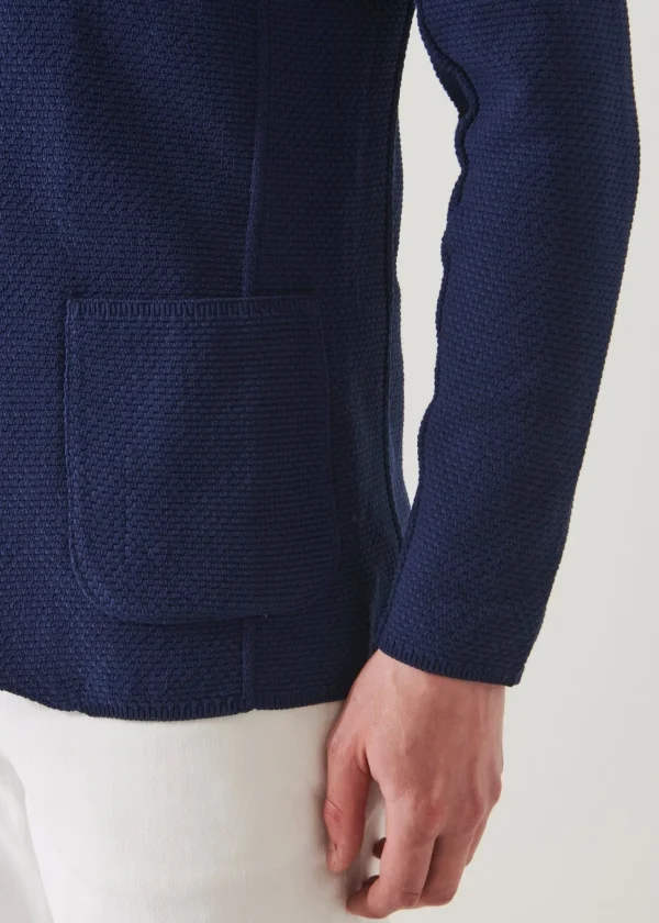 PATRICK ASSARAF Textured Stitch Cotton Blazer | Men Blazers