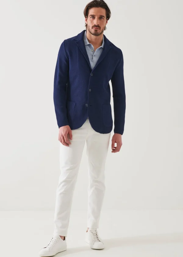 PATRICK ASSARAF Textured Stitch Cotton Blazer | Men Blazers