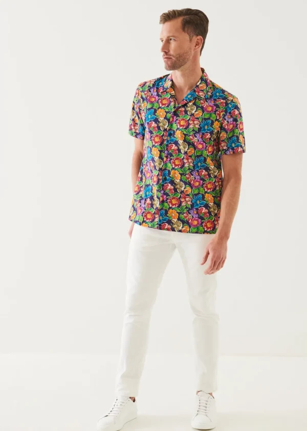 PATRICK ASSARAF Tropical Camp Collar Shirt | Men Shirts