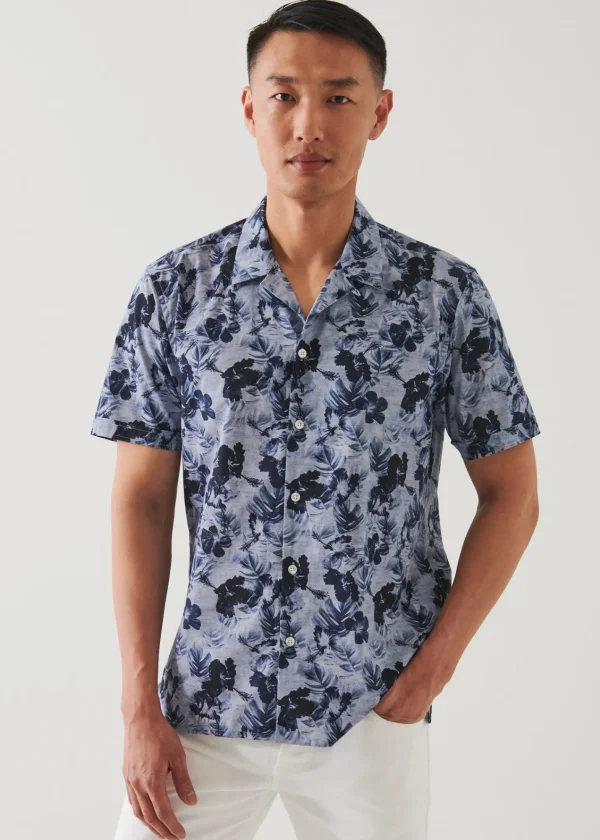 PATRICK ASSARAF Tropical Floral Print Camp Collar Shirt | Men Shirts