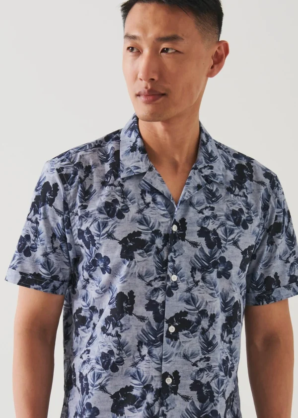 PATRICK ASSARAF Tropical Floral Print Camp Collar Shirt | Men Shirts