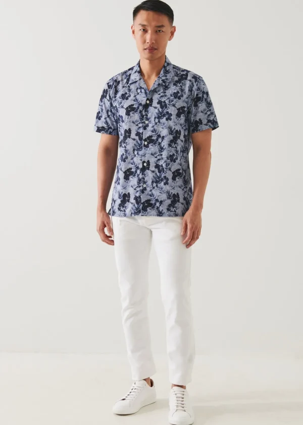 PATRICK ASSARAF Tropical Floral Print Camp Collar Shirt | Men Shirts