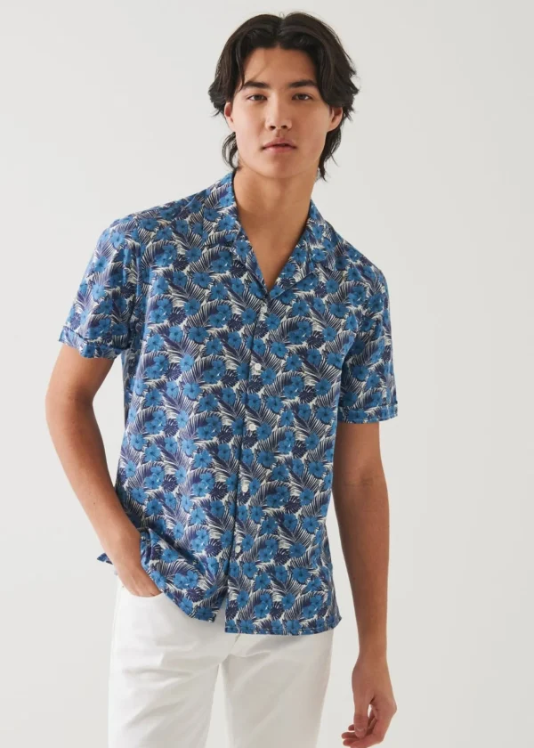 PATRICK ASSARAF Tropical Floral Print Cotton Shirt | Men Shirts